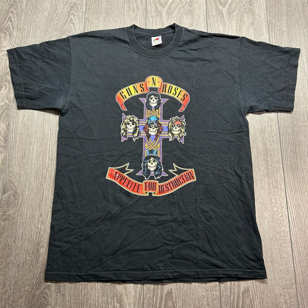Guns N Roses Vtg Appetite For Destruction Large T-Shirt Black Mens y2k